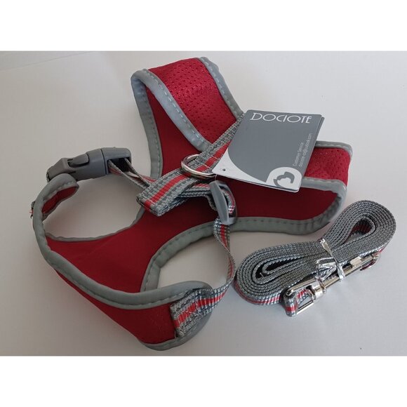 Dociote Dog Harness  SMALL Mesh Reflective Adjustable Lightweight , RED - Picture 7 of 13